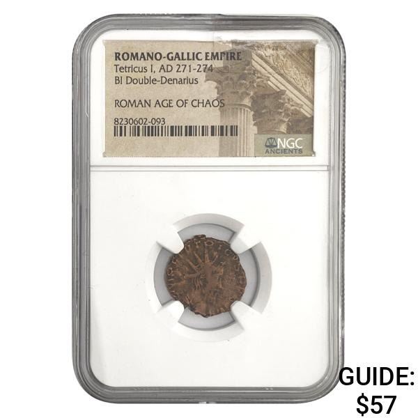 Romano Gallic Tetricus I, AD 271-274 BI DBL Denarius