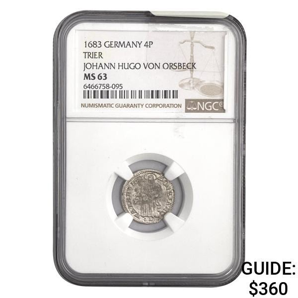 1683 4 Pfennigs John Hugo of Orsbeck