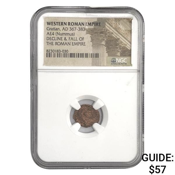 West Roman Gratian, AD 367-383 AE3 Nummus