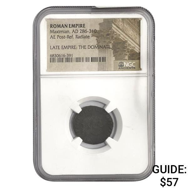 Roman Maximian, AD 286-310 AE Post Ref Radiate