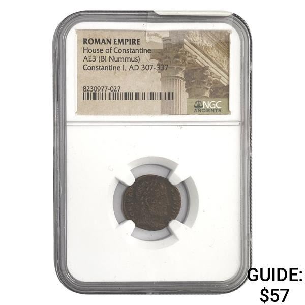 Roman Constantine I, AD 307-337 AE3 BI Nummus