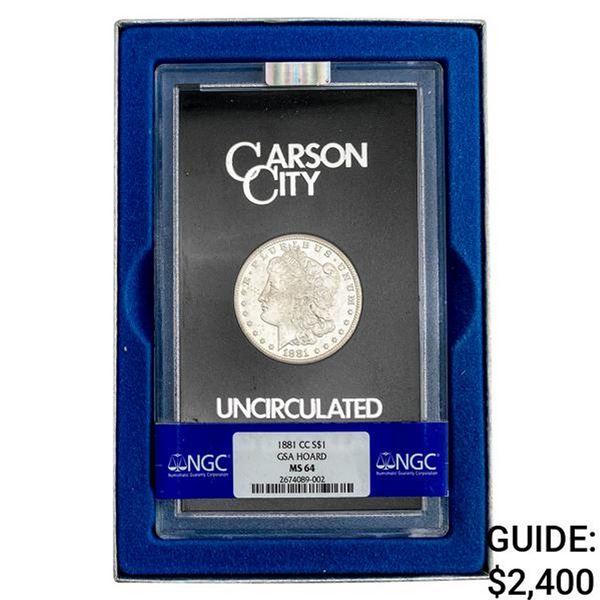 1881-CC Morgan Silver Dollar GSA MS64