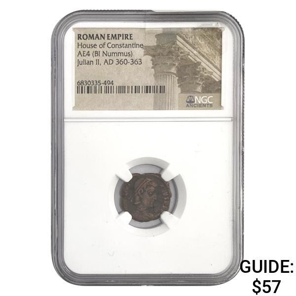 Roman Julian II, AD 360-363 AE3 BI Nummus