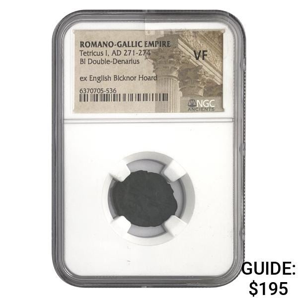 Romano Gallic Tetricus I, AD 271-274 BI DBL Denarius