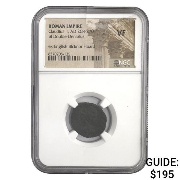 Roman Claudius II, AD 268-270 BI DBL Denarius