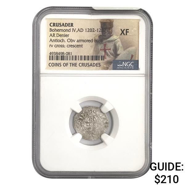 Crusader Bohemond IV, AD 1202-1232 Silver Denier