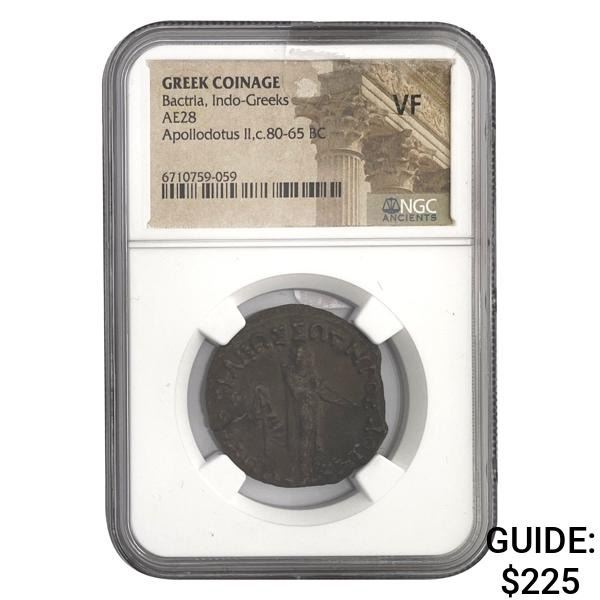 Greek Apollodotus II, c.80-65 BC AE28