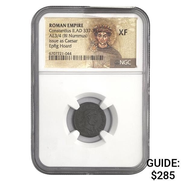 Roman Constantius II, AD 337-361 AE3/4 BI Nummus