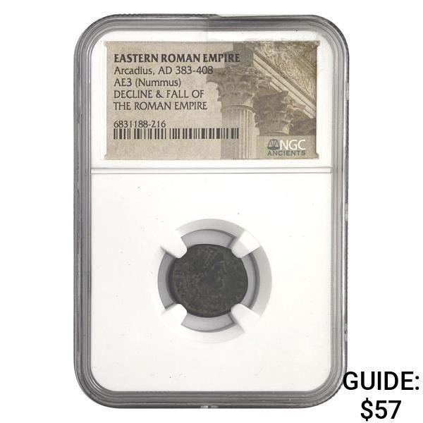 East Roman Arcadius, AD 383-408 AE3 Nummus