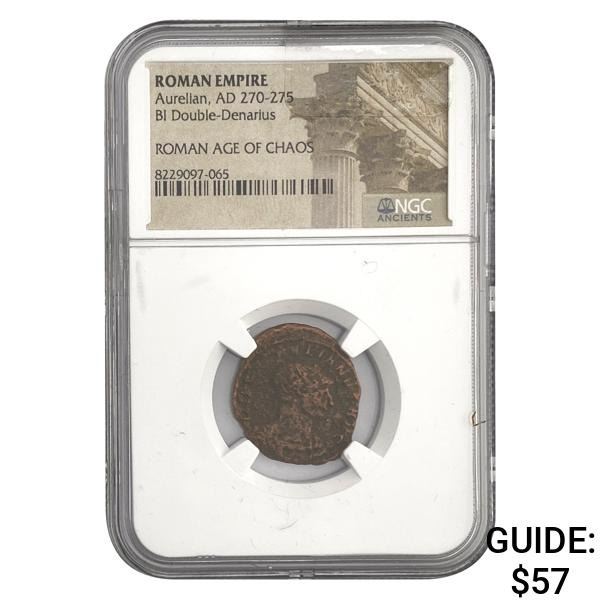 Roman Aurelian, AD 270-275 BI DBL Denarius