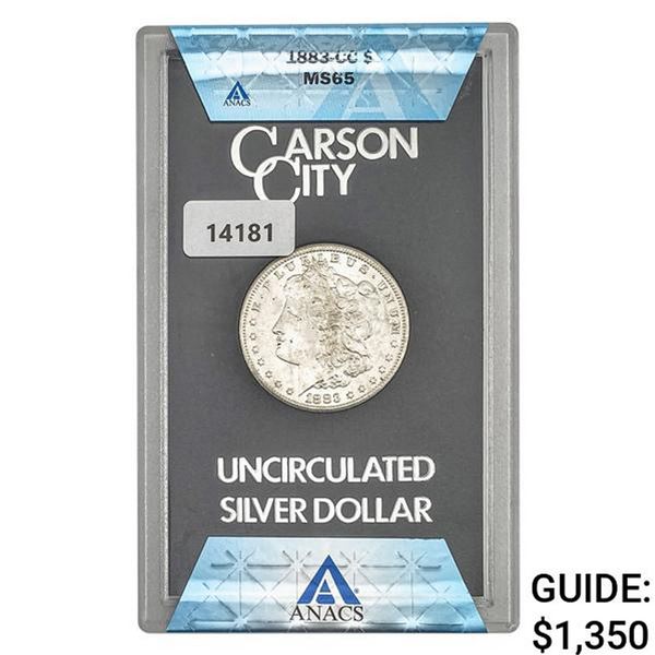 1883-CC Morgan Silver Dollar ANACS MS65 GSA