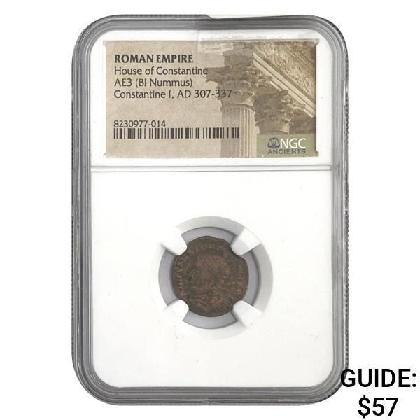 Roman Constantine I, AD 307-337 AE3 BI Nummus