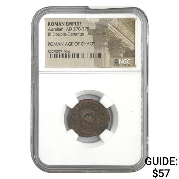 Roman Aurelian, AD 270-275 BI DBL Denarius