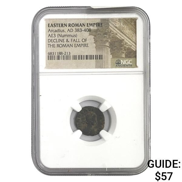 East Roman Arcadius, AD 383-408 AE3 Nummus