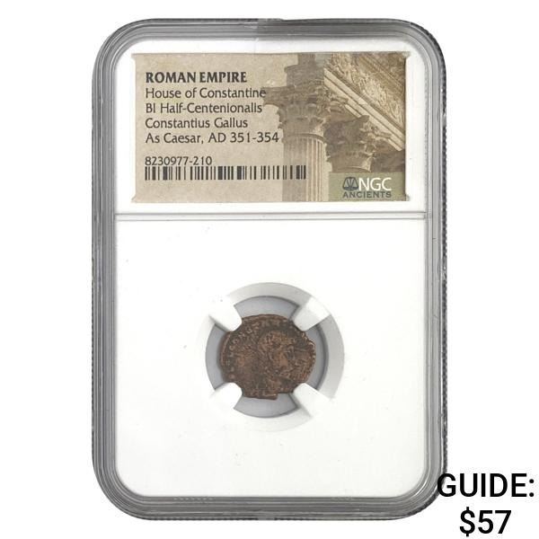 Roman Constantius Gal., AD 351-354 BI 1/2 Centen.