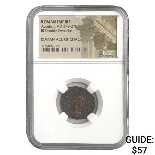 Roman Aurelian, AD 270-275 BI DBL Denarius