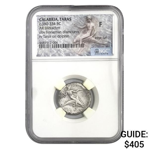 Calabria Taras, 380-3334 BC Silver Didrachm