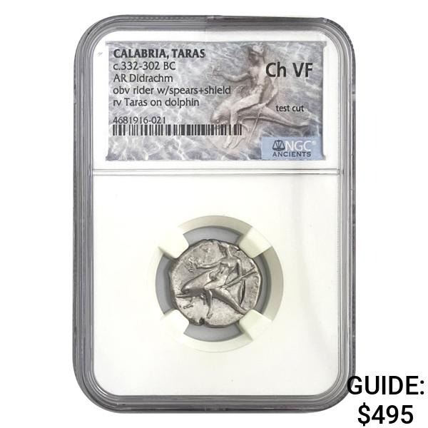 Calabria Taras, 332-302 BC Silver Didrachm