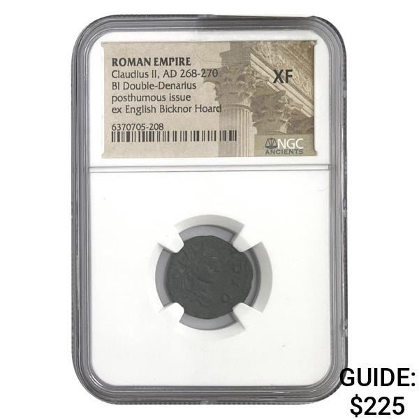 Roman Claudius II, AD 268-270 BI DBL Denarius