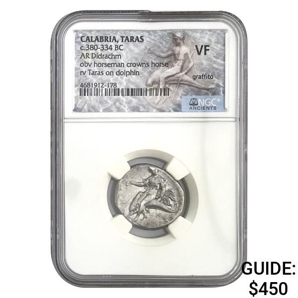 Calabria Taras, 380-3334 BC Silver Didrachm