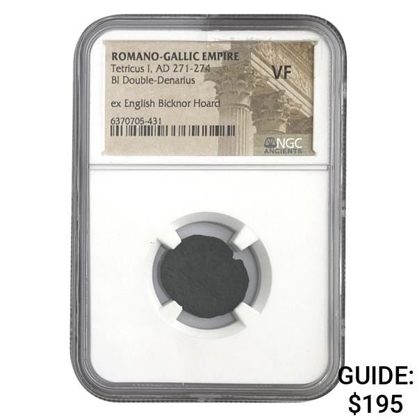 Romano Gallic Tetricus I, AD 271-274 BI DBL Denarius
