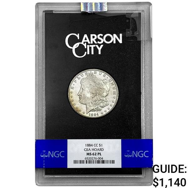 1884-CC Morgan Silver Dollar NGC MS62 PL