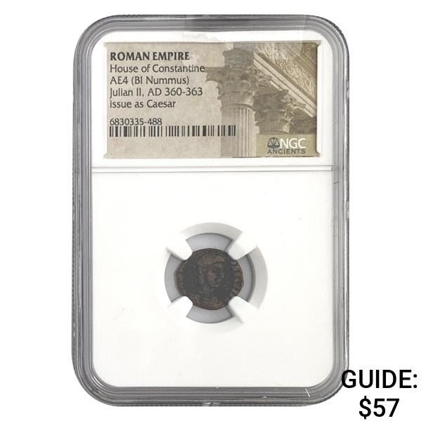 Roman Julian II, AD 360-363 AE4 BI Nummus