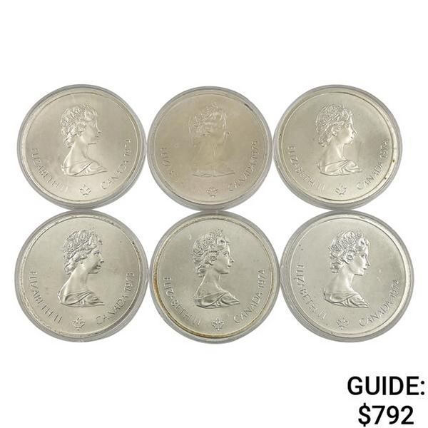 1976 Montreal Olympics $10 Silver Coin Lot [6 Coins]