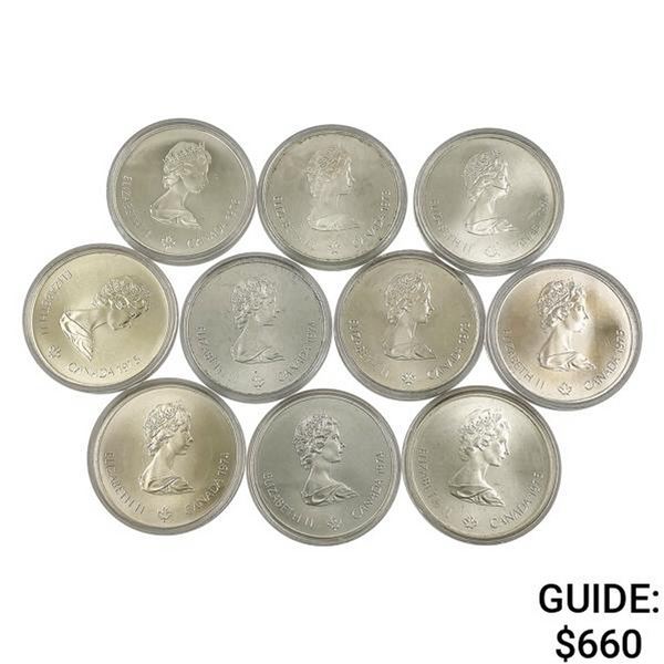 1976 Montreal Olympics $5 Silver Coin Lot [10 Coins]