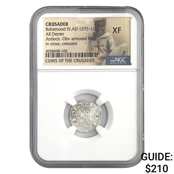 Crusader Bohemond IV, AD 1202-1232 Silver Denier