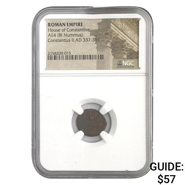 Roman Constantius II, AD 337-361 AE4 BI Nummus