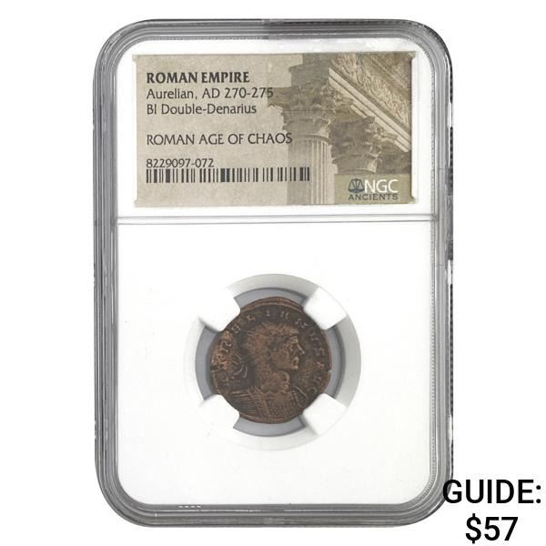 Roman Aurelian, AD 270-275 BI DBL Denarius