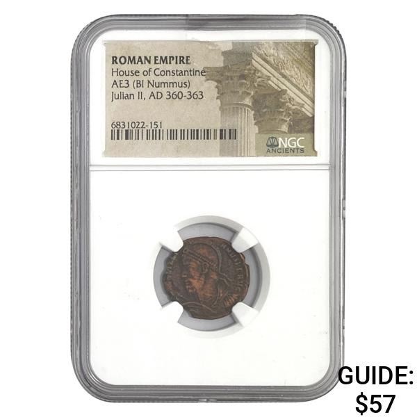 Roman Julian II, AD 360-363 AE3 BI Nummus