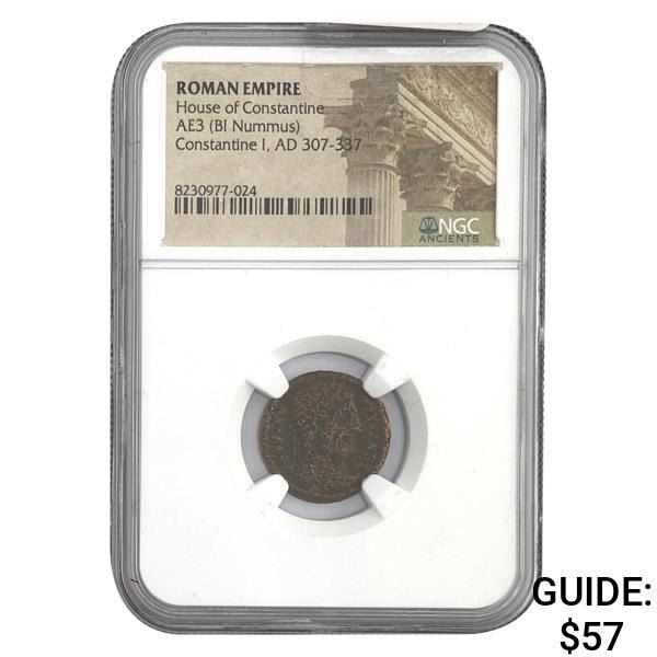Roman Constantine I, AD 307-337 AE3 BI Nummus