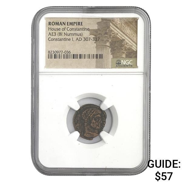 Roman Constantine I, AD 307-337 AE3 BI Nummus