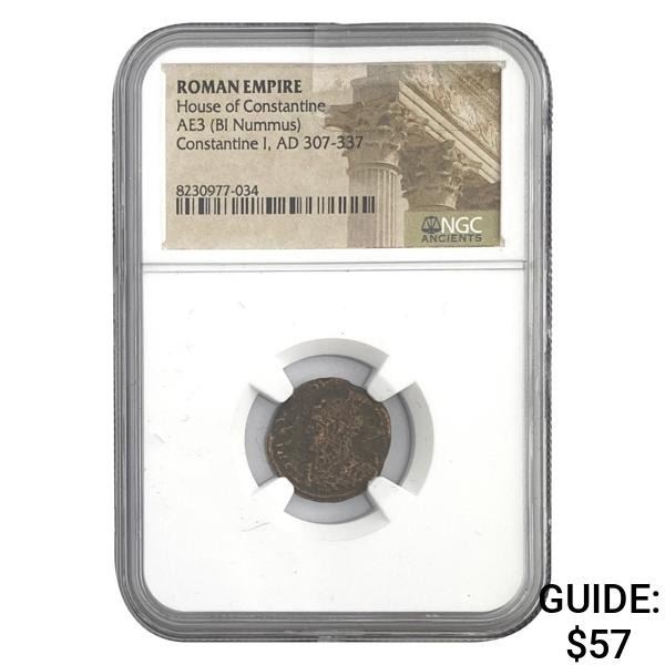 Roman Constantine I, AD 307-337 AE3 BI Nummus
