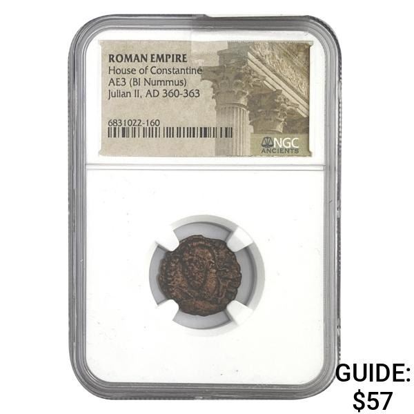 Roman Julian II, AD 360-363 AE3 BI Nummus