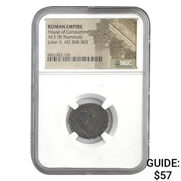 Roman Julian II, AD 360-363 AE3 BI Nummus