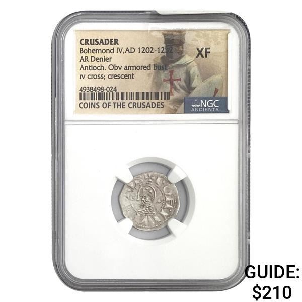 Crusader Bohemond IV, AD 1202-1232 Silver Denier