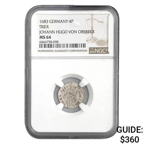 1683 4 Pfennigs John Hugo of Orsbeck