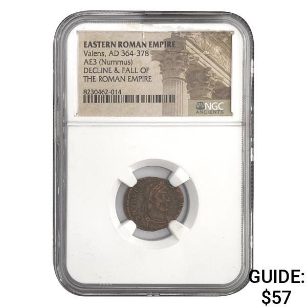 East Roman Valens, AD 364-378 AE3 Nummus