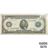 Image 1 : 1914 $5 Federal Reserve Large Note-Bank of Chicago