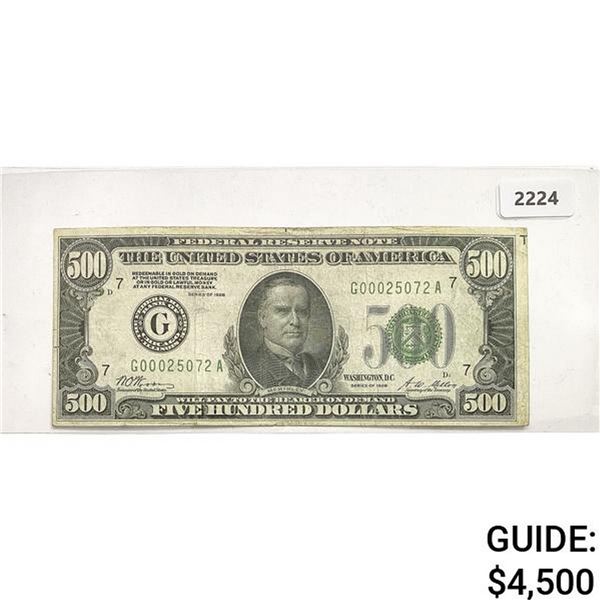 1928 $500 Federal Reserve Note - Bank of Chicago
