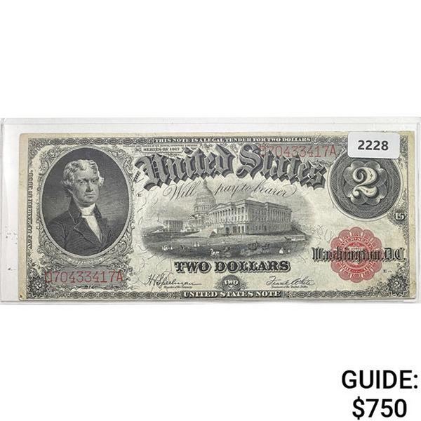 1917 $2 Large Size Legal Tender Note - Red Seal