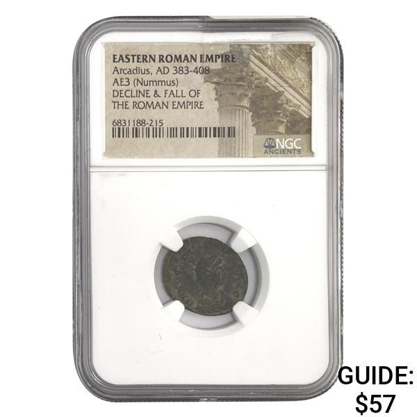 East Roman Arcadius, AD 383-408 AE3 Nummus