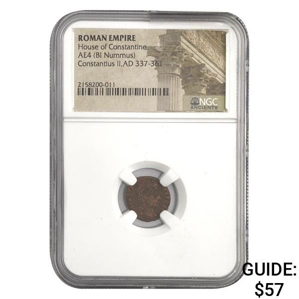 Roman Constantius II, AD 337-361 AE4 BI Nummus