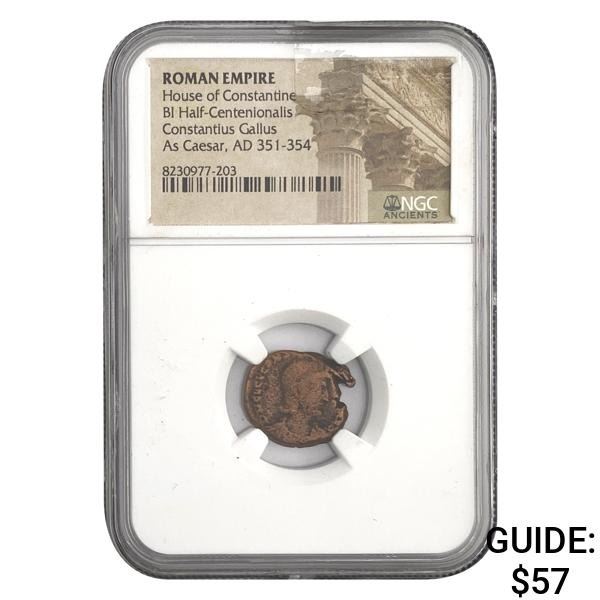 Roman Constantius Gallus, AD 351-354 BI 1/2 Centen.