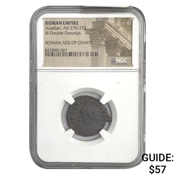 Roman Aurelian, AD 270-275 BI DBL Denarius