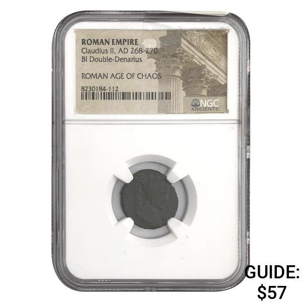 Roman ClaudiusII, AD 268-270 BI DBL Denarius