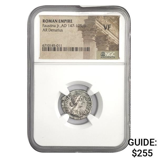Roman Faustina Jr., AD 147-175/6 Silver Denarius